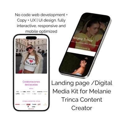 Design a one-page media kit-style landing, fully mobile-optimized and collaboration-ready.